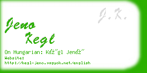 jeno kegl business card